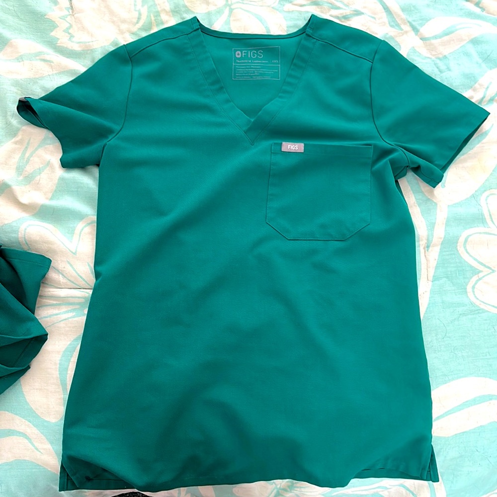 Figs Catarina XXS top HUNTER GREEN